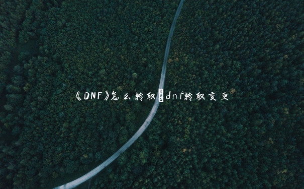 《DNF》怎么转职_dnf转职变更